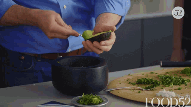 Making Guacamole Avocado GIF - Making Guacamole Avocado Scooping GIFs