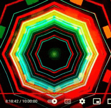 a video of a colorful kaleidoscope with a time of 8:42