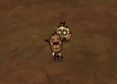 a cartoon drawing of a wolf and a sheep