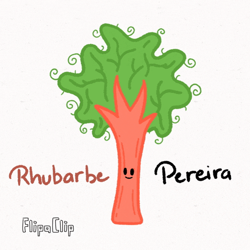 a drawing of a tree with the words rhubarbe and pereira