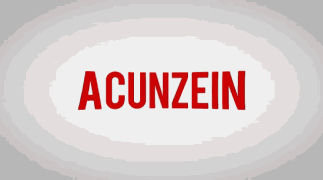 a white background with red letters that say acunzein