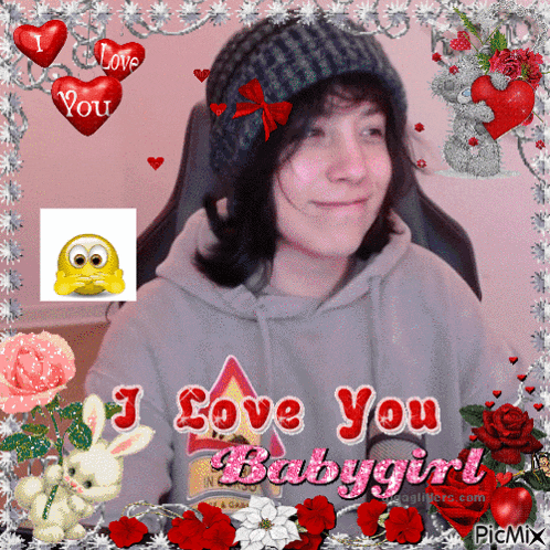 a picture of a boy with the words " i love you babygirl " on it