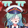 a cartoon girl with long blue hair is wearing a hat and a tie .