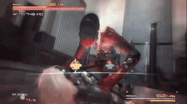 a video game is being played with the character raiden