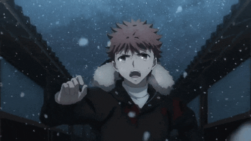 a man in a fur coat is walking through the snow