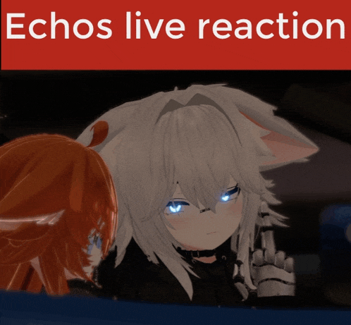a poster for echos live reaction with a cat and a robot