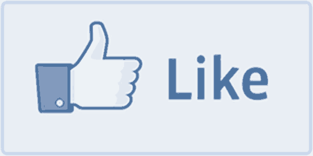 a blue facebook like button with a thumbs up