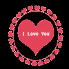a pixel art heart that says i love you in a circle