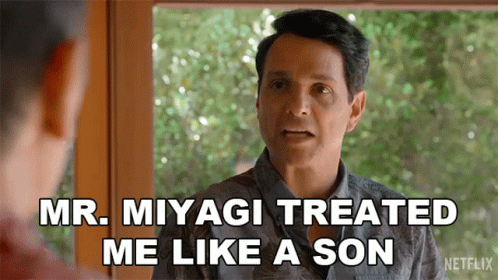 Mr Miyagi Treated Me Like A Son Daniel Larusso GIF - Mr Miyagi Treated Me Like A Son Daniel Larusso Ralph Macchio GIFs