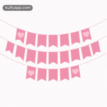 pink banners that say happy valentine 's day