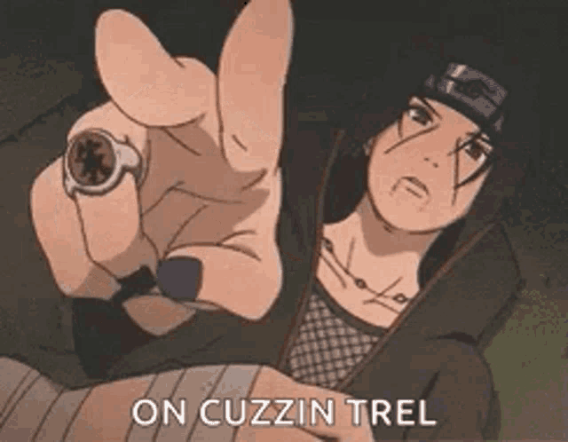 a cartoon character is pointing at the camera while wearing a ring on his finger .