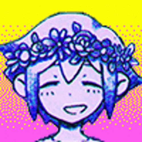 a drawing of a girl wearing a flower crown on her head .