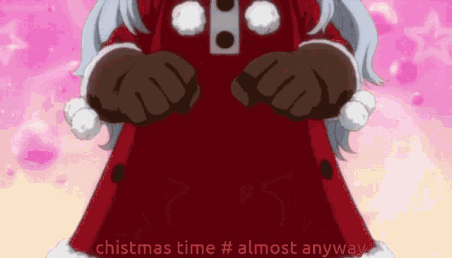 a girl in a red dress with the words christmas time # almost anyway written below her
