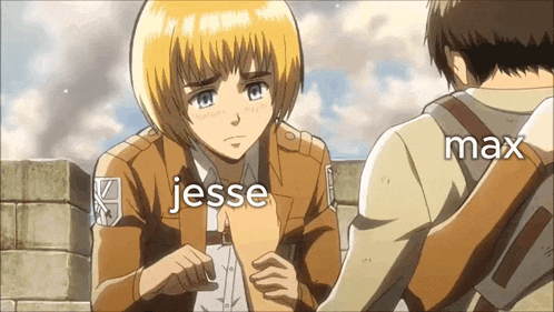 a man and a girl are standing next to each other and the girl is holding a piece of paper that says jesse on it