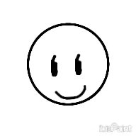 a black and white drawing of a smiley face with a smile on it