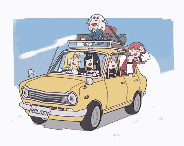 Cute Girls Riding On Car GIF - Cute Girls Riding On Car Going Vacation GIFs