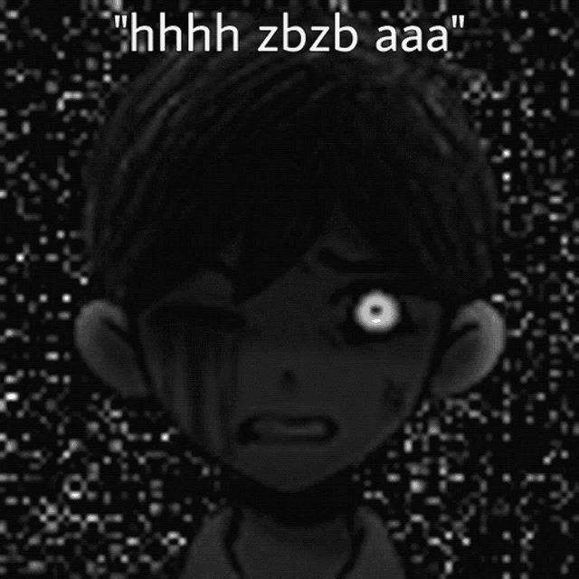 a black and white image of a person with glowing eyes and the words hhhh zbzb aaa
