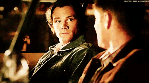 two men are sitting in a car and the words innerflame tumblr are on the bottom right