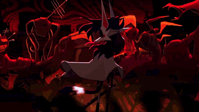 a screen shows a cartoon character with a city in the background and the letters vava on it