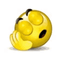 a yellow smiley face with a surprised look on its face .