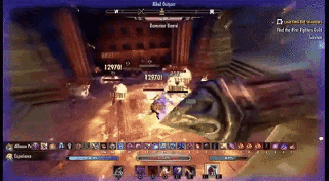 a screenshot of a video game with a character named dominee guard