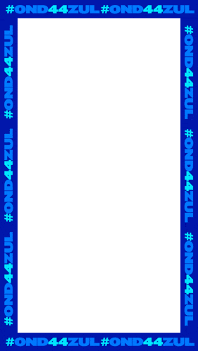 a blue and white border with the words #ond44zul on it