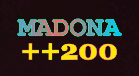 a black background with the word madonna written in a colorful font