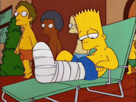 Broken Leg GIF - Broken Leg Bart Simpson Sign GIFs