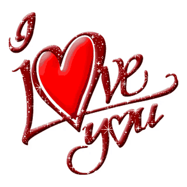 a pink heart with the words " i love you " on it