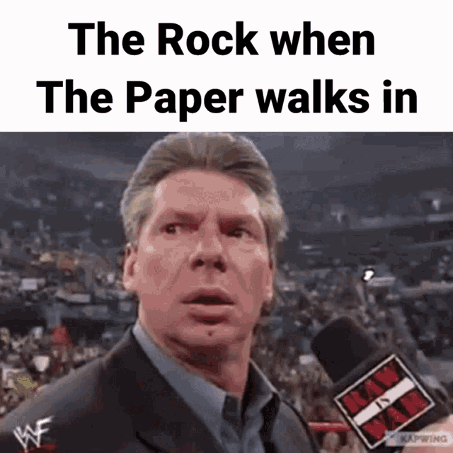 The Rock When The Paper Walks In Vince Mcmahon GIF - The Rock When The Paper Walks In Vince Mcmahon Memes2022funny GIFs