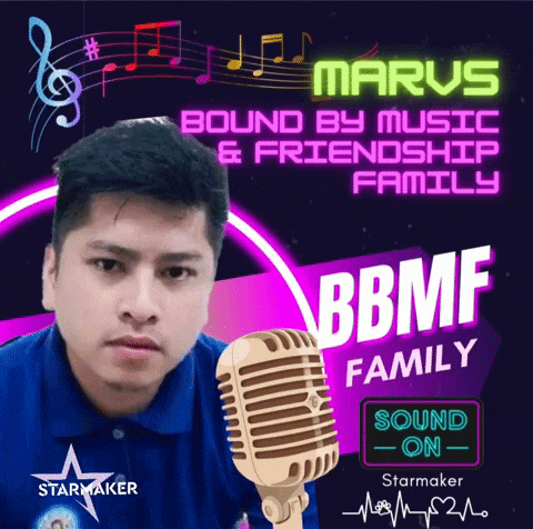 a poster for marus bound by music and friendship family shows a man and a microphone