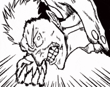a black and white drawing of a man with blood coming out of his nose .
