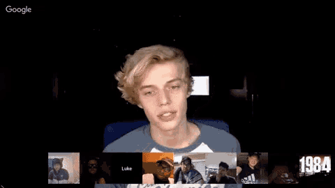 a group of people are having a video call and one of them is called luke