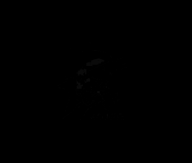 a kojima productions logo with a skull and headphones