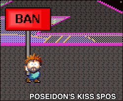 a cartoon character holding a sign that says ban