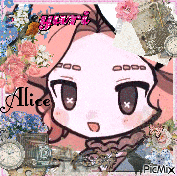 a picture of a little girl with the name alice on it