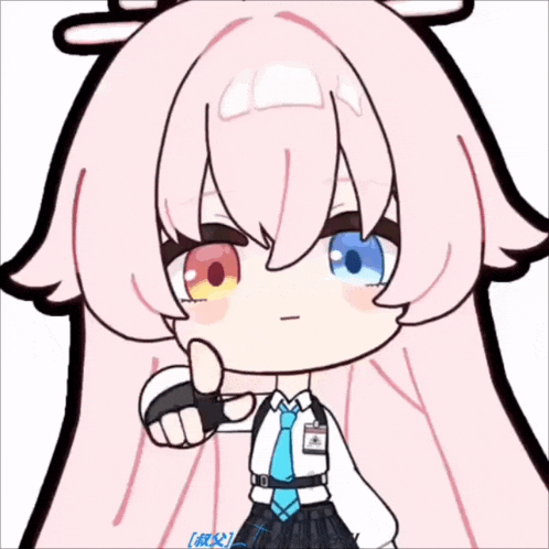 a cartoon of a girl giving a thumbs down sign