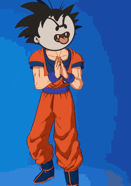 a cartoon drawing of a boy with his arms crossed and a mask on his head