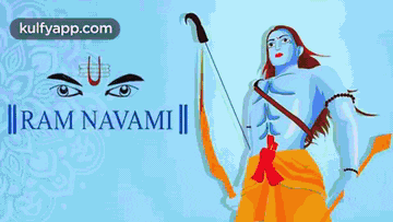 a poster for ram navami shows a man with a bow and arrow