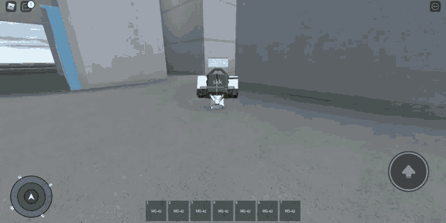 a screenshot of a video game shows a robot with mg-42 written on the side