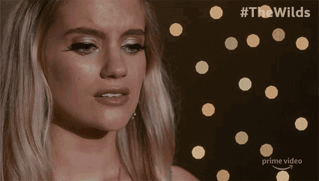 a woman with tears running down her face is featured in a prime video advertisement