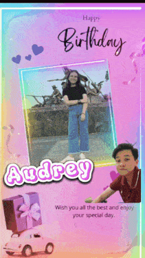 a birthday card for audrey wishing her all the best