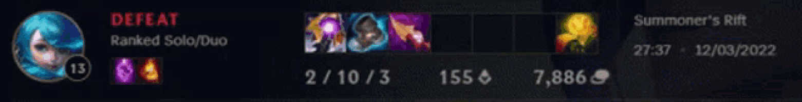 a screenshot of a game that says defeat ranked solo duo