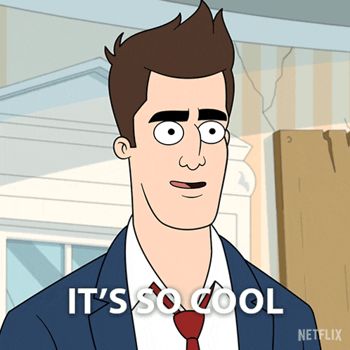 a man in a suit and tie says it 's so cool in a cartoon