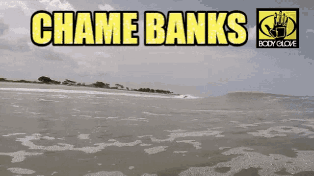 a body glove ad with a beach and the words chame banks