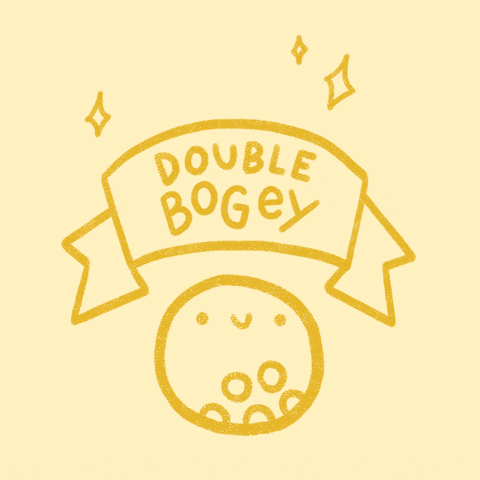 a drawing of a double bogey with a yellow background