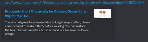 a picture of a short orange wig for cosplay and ginger curly wig for men