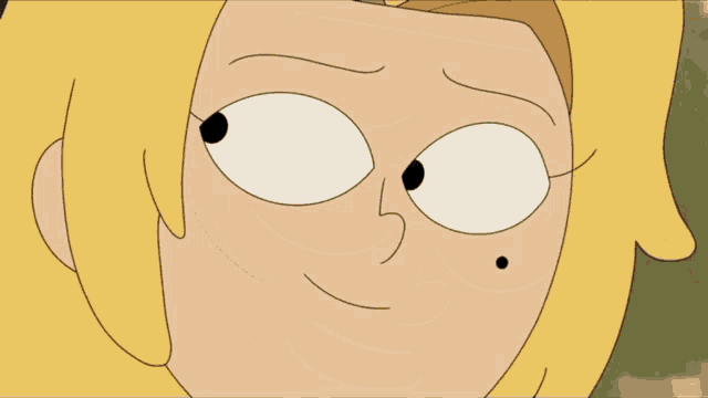 a cartoon character with a leaf in her hair is standing next to another character