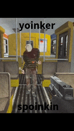 a screenshot of a video game with the words yoinker spoinkin at the bottom