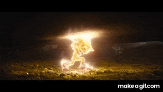 a video of sonic the hedgehog being struck by a lightning bolt on make-a-gif.com